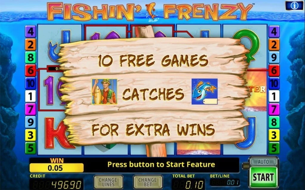 Fishin frenzy gameplay screen
